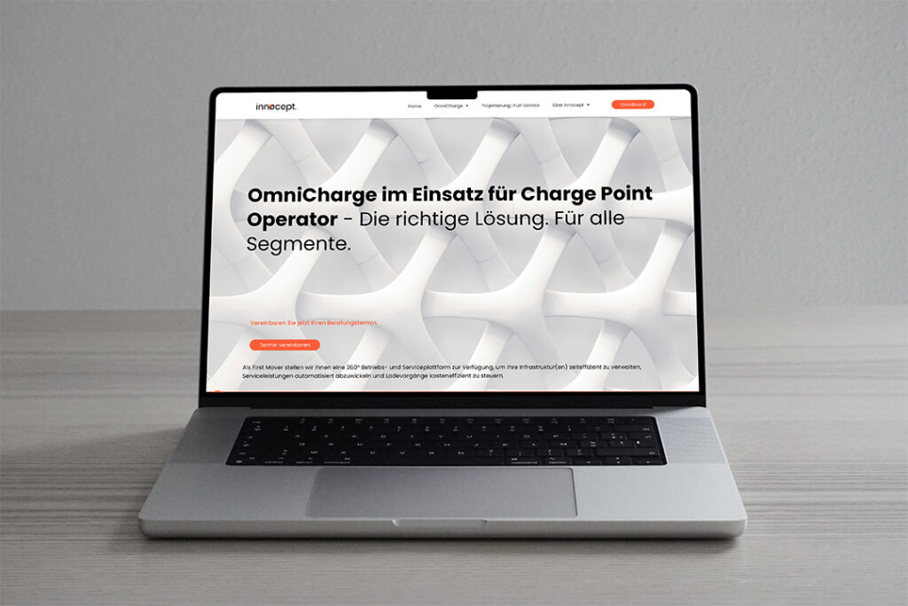 Innocept mobility Website Gestaltung Konzept, Desktop Device