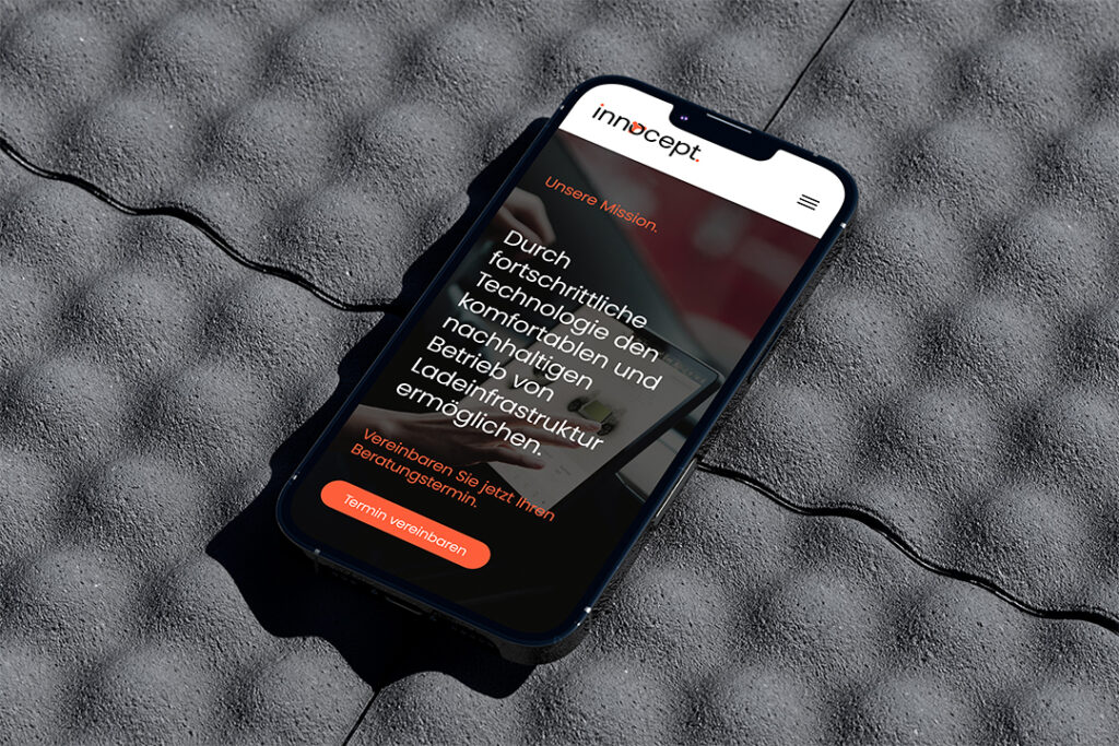 Innocept mobility Website Gestaltung Responsive Design, Konzept Smartphone Device